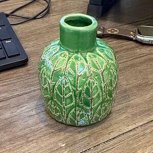 Creative Co-Op Green Stoneware Vase